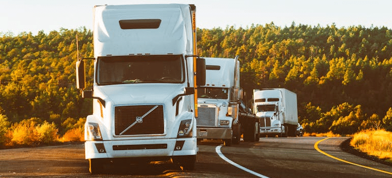 moving trucks on the road 