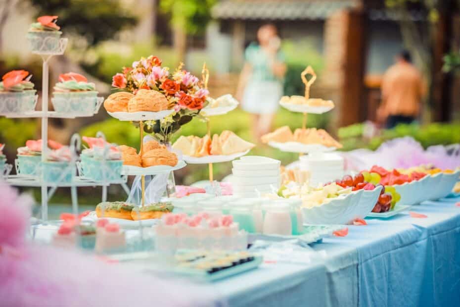 Dessert table at a family gathering.