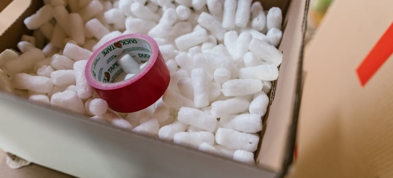 packing peanuts perfect for relocating fine art from Breckenridge to Beaver Creek