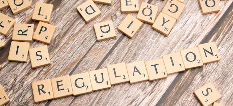 scrabble letters - "regulation"