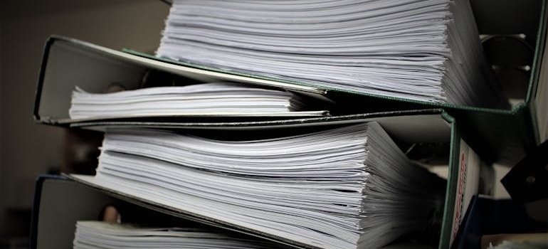 a pile of folders