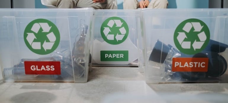 labeled bins to dispose of packing materials in Colorado